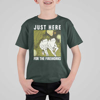 Funny Frog 4th of July T Shirt For Kid Just Here For The Fireworks - Wonder Print Shop
