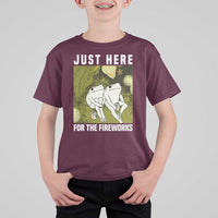 Funny Frog 4th of July T Shirt For Kid Just Here For The Fireworks - Wonder Print Shop