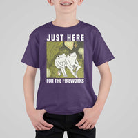 Funny Frog 4th of July T Shirt For Kid Just Here For The Fireworks - Wonder Print Shop
