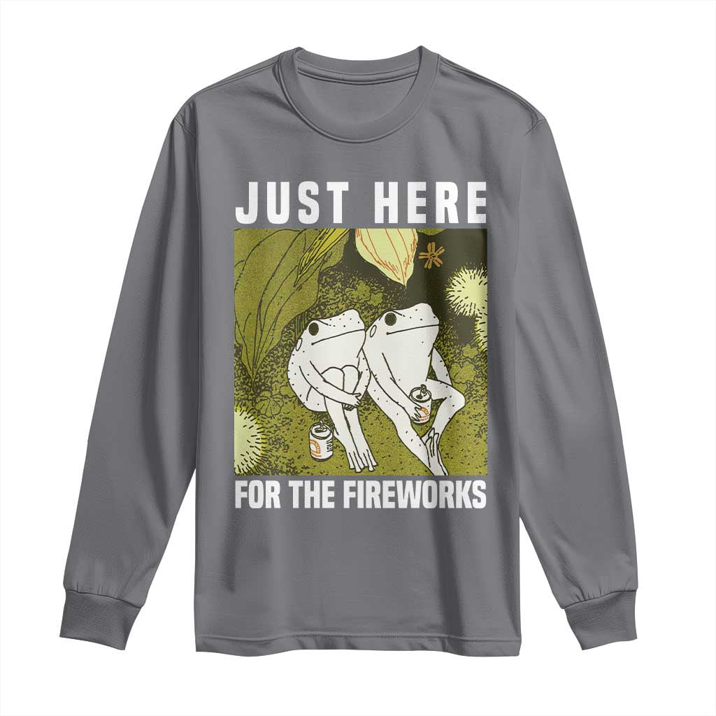 Funny Frog 4th of July Long Sleeve Shirt Just Here For The Fireworks - Wonder Print Shop