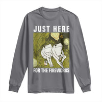 Funny Frog 4th of July Long Sleeve Shirt Just Here For The Fireworks - Wonder Print Shop