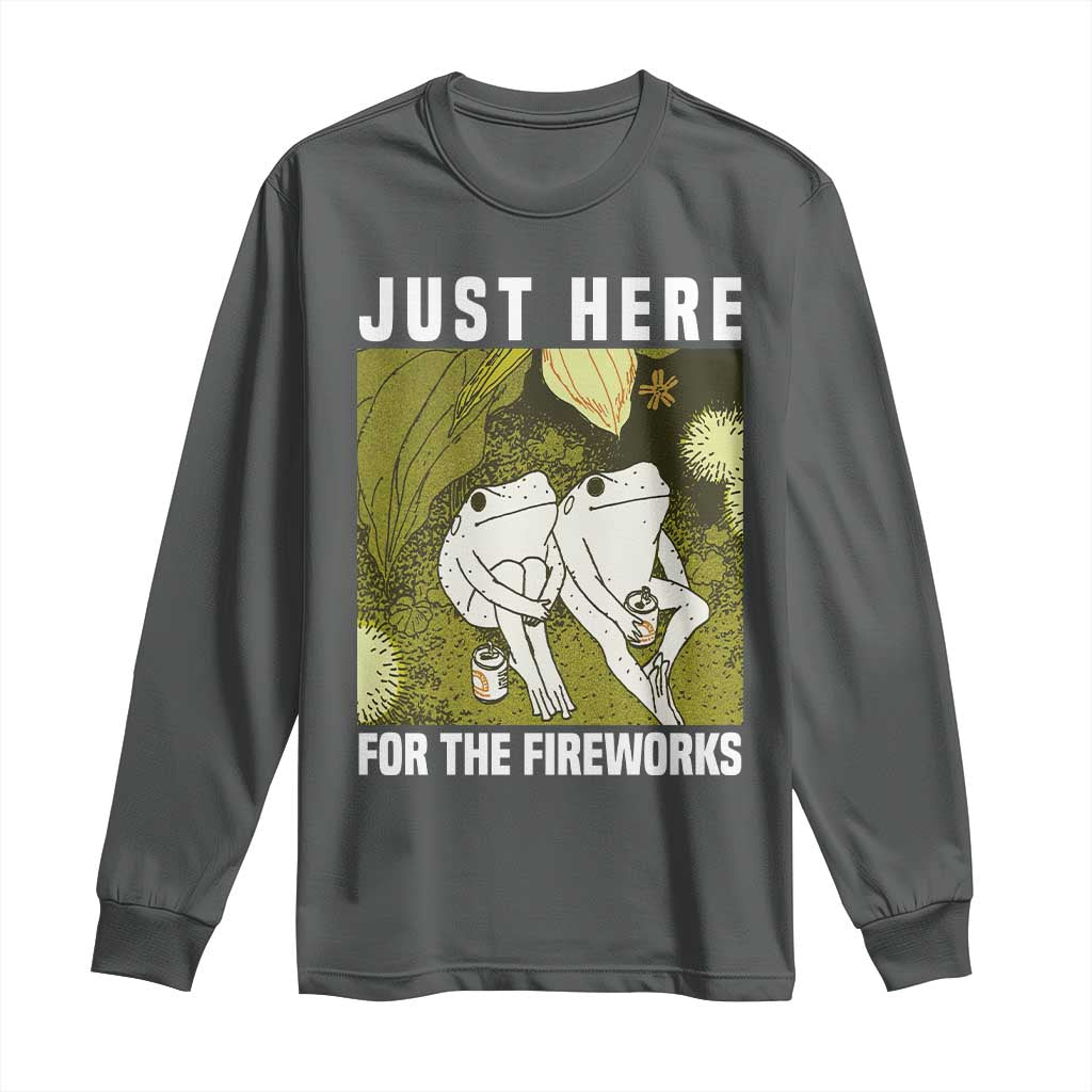Funny Frog 4th of July Long Sleeve Shirt Just Here For The Fireworks - Wonder Print Shop