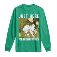 Funny Frog 4th of July Long Sleeve Shirt Just Here For The Fireworks - Wonder Print Shop