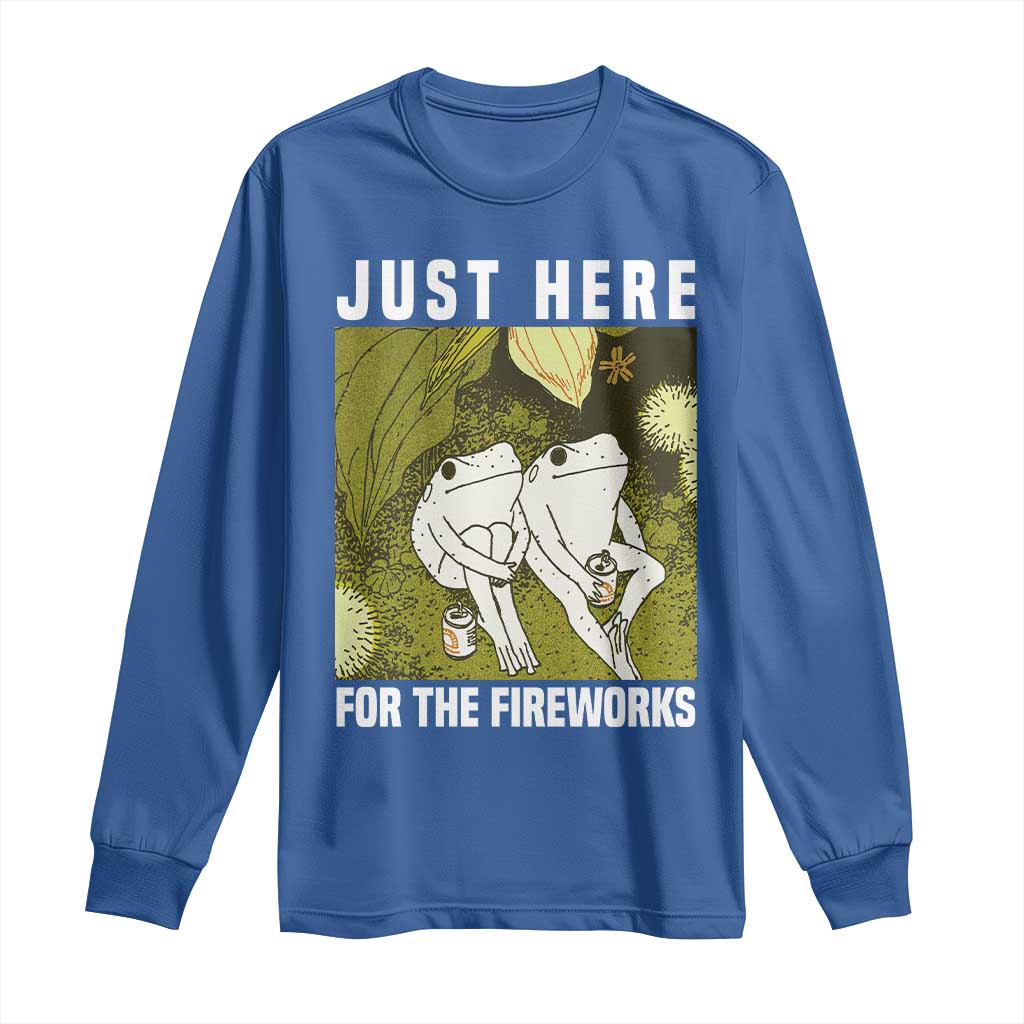Funny Frog 4th of July Long Sleeve Shirt Just Here For The Fireworks - Wonder Print Shop