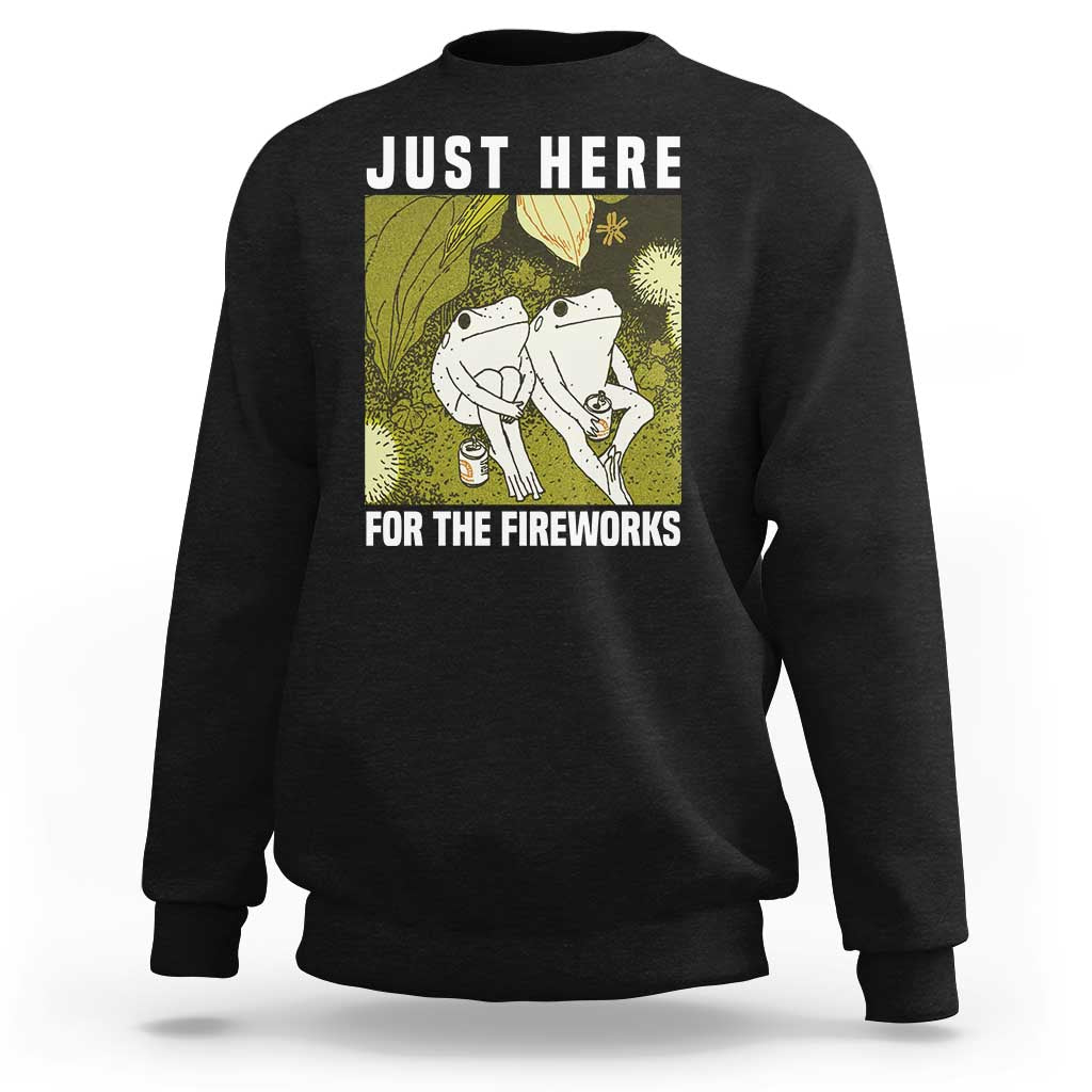 Funny Frog 4th of July Sweatshirt Just Here For The Fireworks - Wonder Print Shop