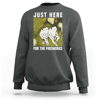Funny Frog 4th of July Sweatshirt Just Here For The Fireworks - Wonder Print Shop