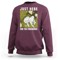Funny Frog 4th of July Sweatshirt Just Here For The Fireworks - Wonder Print Shop