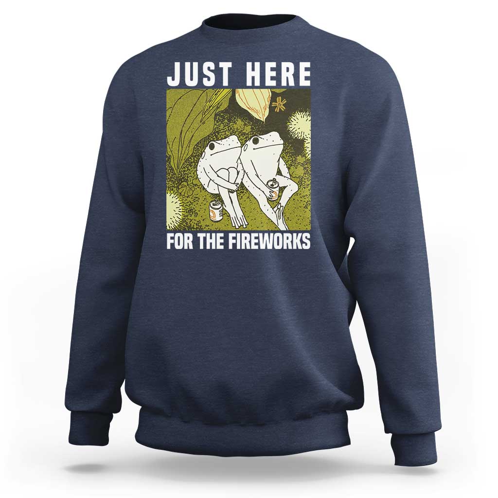 Funny Frog 4th of July Sweatshirt Just Here For The Fireworks - Wonder Print Shop