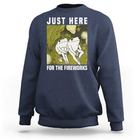 Funny Frog 4th of July Sweatshirt Just Here For The Fireworks - Wonder Print Shop