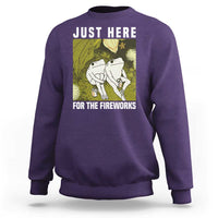 Funny Frog 4th of July Sweatshirt Just Here For The Fireworks - Wonder Print Shop