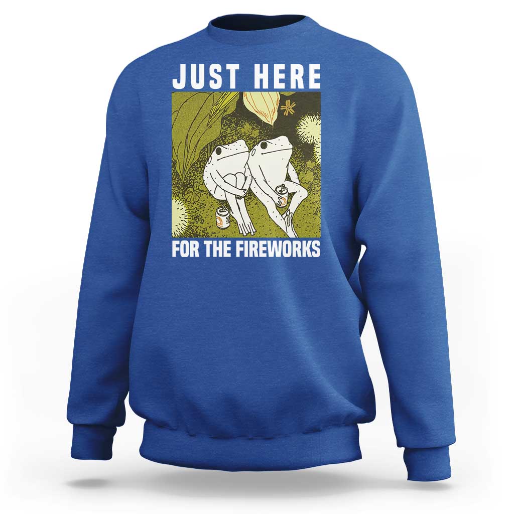 Funny Frog 4th of July Sweatshirt Just Here For The Fireworks - Wonder Print Shop