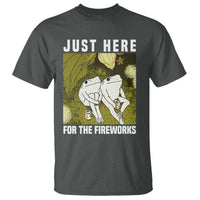 Funny Frog 4th of July T Shirt Just Here For The Fireworks - Wonder Print Shop