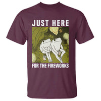 Funny Frog 4th of July T Shirt Just Here For The Fireworks - Wonder Print Shop