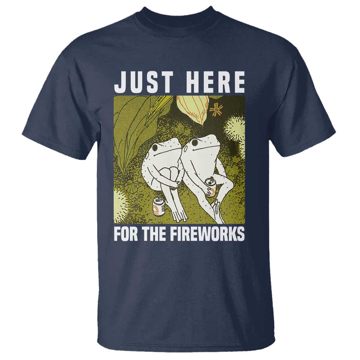 Funny Frog 4th of July T Shirt Just Here For The Fireworks - Wonder Print Shop