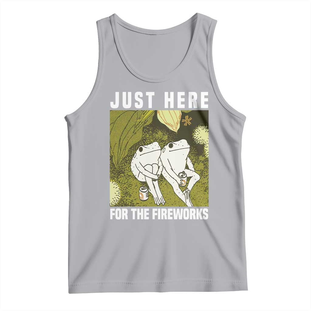 Funny Frog 4th of July Tank Top Just Here For The Fireworks - Wonder Print Shop