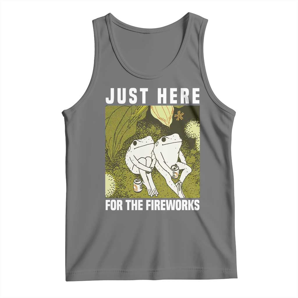 Funny Frog 4th of July Tank Top Just Here For The Fireworks - Wonder Print Shop