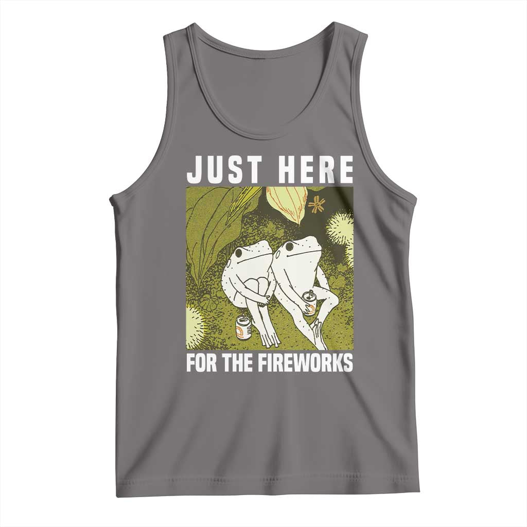 Funny Frog 4th of July Tank Top Just Here For The Fireworks - Wonder Print Shop