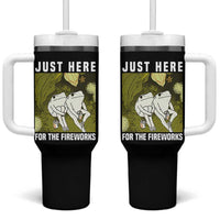 Funny Frog 4th of July Tumbler With Handle Just Here For The Fireworks