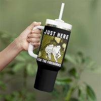 Funny Frog 4th of July Tumbler With Handle Just Here For The Fireworks