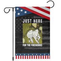 Funny Frog 4th of July Garden Flag Just Here For The Fireworks