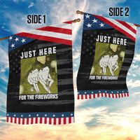 Funny Frog 4th of July Garden Flag Just Here For The Fireworks
