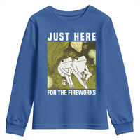 Funny Frog 4th of July Youth Sweatshirt Just Here For The Fireworks - Wonder Print Shop