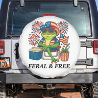 Feral & Free Spare Tire Cover Funny 4th of July Patriotic Frog Lovers - Wonder Print Shop