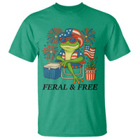 Feral & Free T Shirt Funny 4th of July Patriotic Frog Lovers - Wonder Print Shop