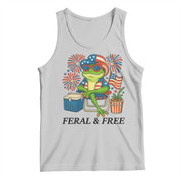 Feral & Free Tank Top Funny 4th of July Patriotic Frog Lovers - Wonder Print Shop