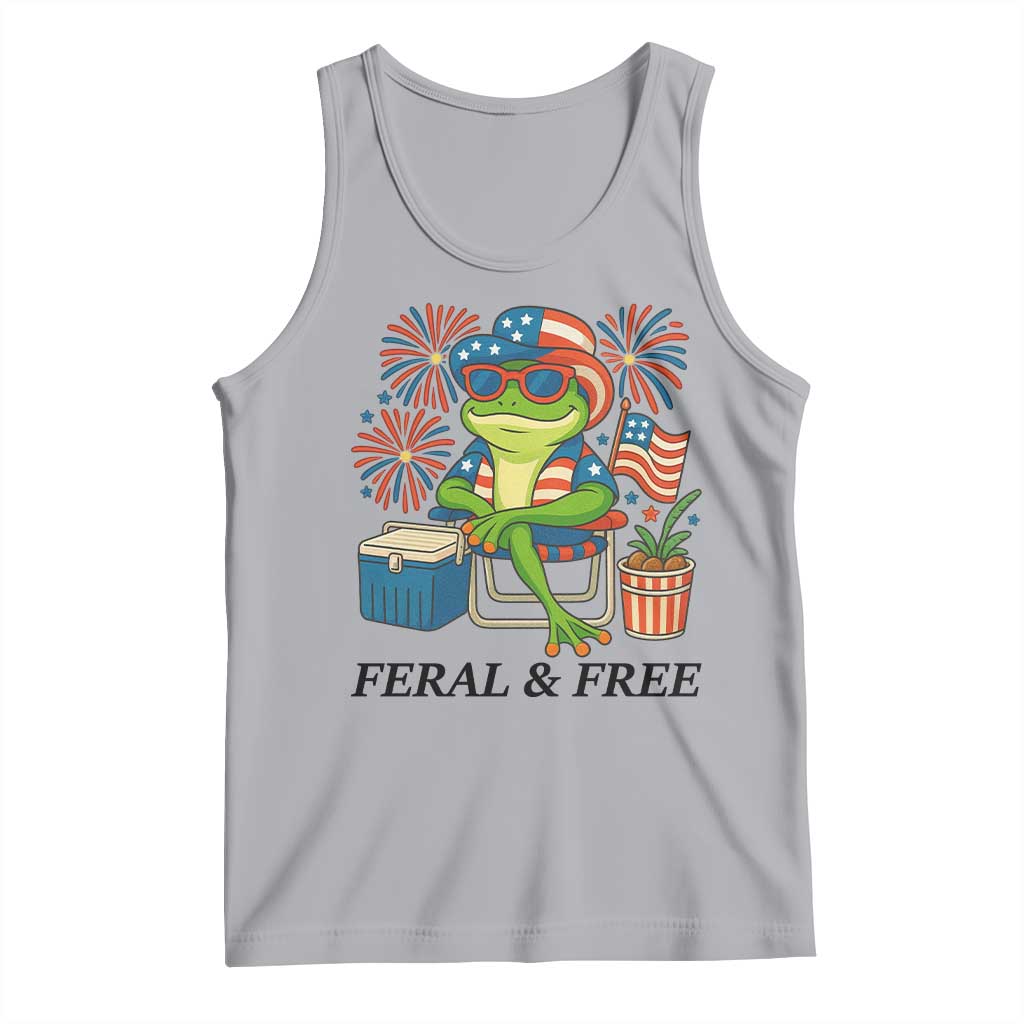 Feral & Free Tank Top Funny 4th of July Patriotic Frog Lovers - Wonder Print Shop
