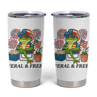 Feral & Free Tumbler Cup Funny 4th of July Patriotic Frog Lovers