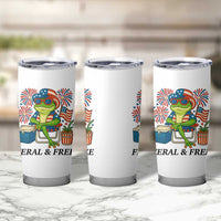 Feral & Free Tumbler Cup Funny 4th of July Patriotic Frog Lovers