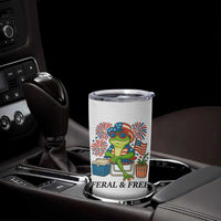 Feral & Free Tumbler Cup Funny 4th of July Patriotic Frog Lovers