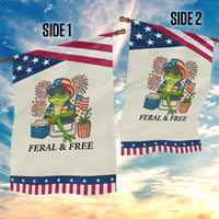 Feral & Free Garden Flag Funny 4th of July Patriotic Frog Lovers