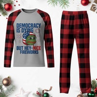Funny Frog Meme 4th of July Plaid Pajama Set 4th of Luly Democrary Is Dying But Hey Nice Fireworks - Wonder Print Shop