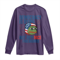 Funny Frog Meme 4th of July Long Sleeve Shirt 4th of Luly Democrary Is Dying But Hey Nice Fireworks - Wonder Print Shop
