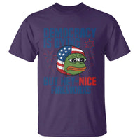 Funny Frog Meme 4th of July T Shirt 4th of Luly Democrary Is Dying But Hey Nice Fireworks - Wonder Print Shop