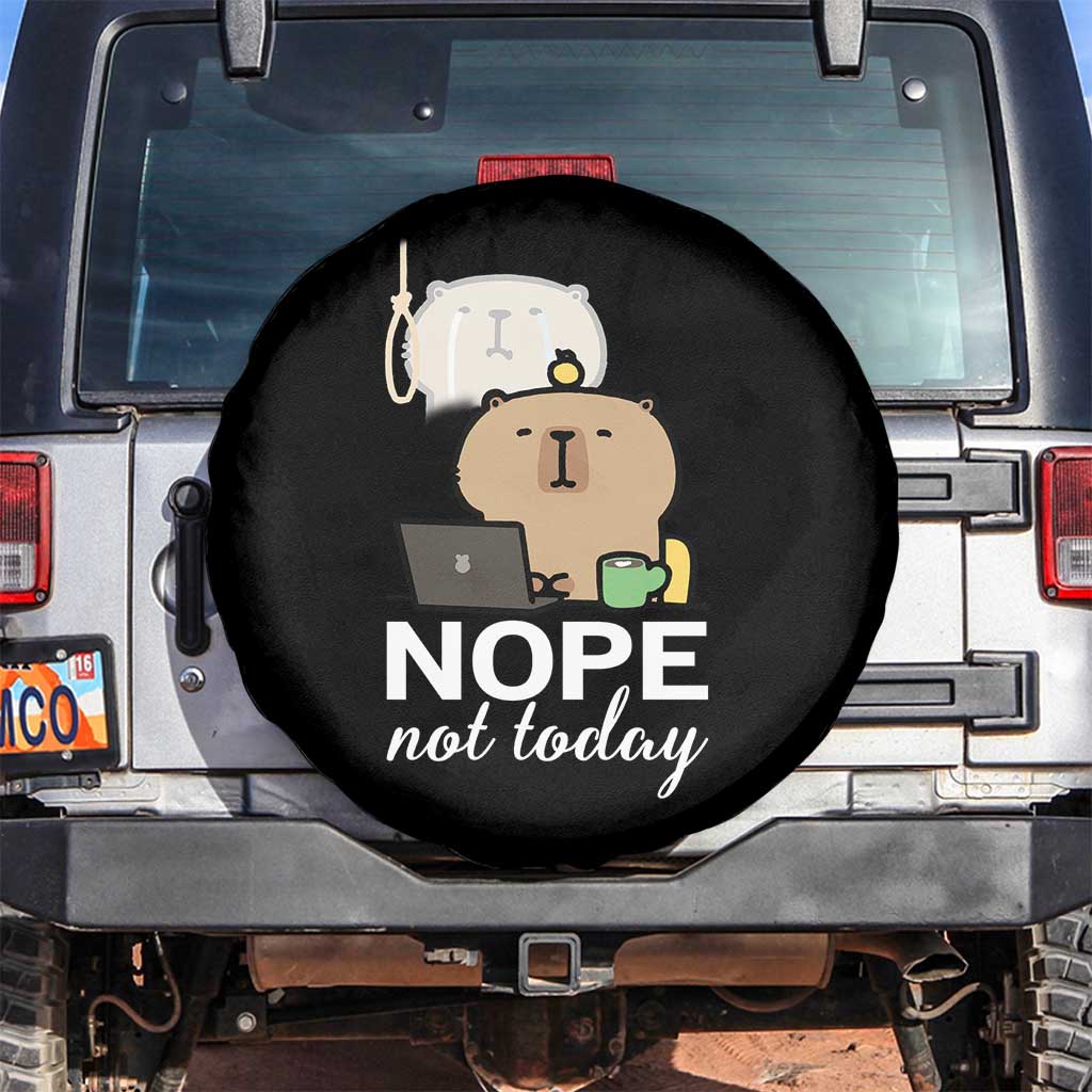 Nope Not Today Spare Tire Cover Funny Lazy Capybara Meme - Wonder Print Shop
