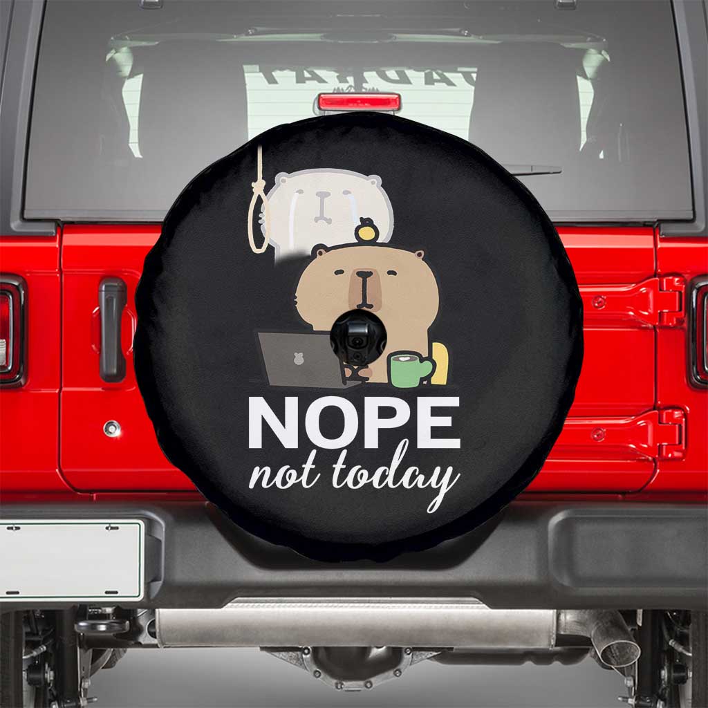 Nope Not Today Spare Tire Cover Funny Lazy Capybara Meme - Wonder Print Shop