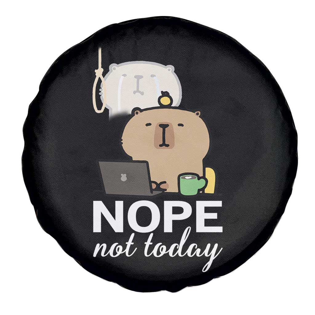 Nope Not Today Spare Tire Cover Funny Lazy Capybara Meme - Wonder Print Shop