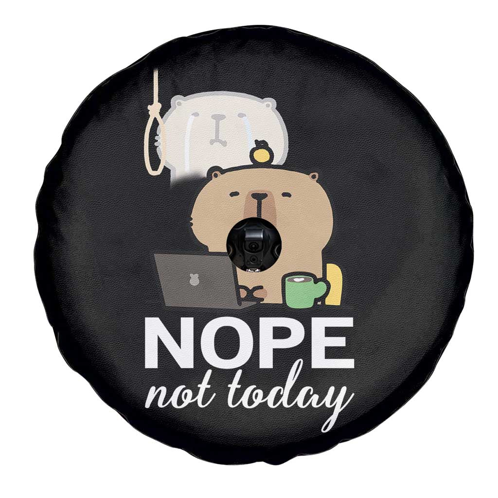 Nope Not Today Spare Tire Cover Funny Lazy Capybara Meme - Wonder Print Shop