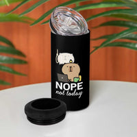 Nope Not Today 4 in 1 Can Cooler Tumbler Funny Lazy Capybara Meme