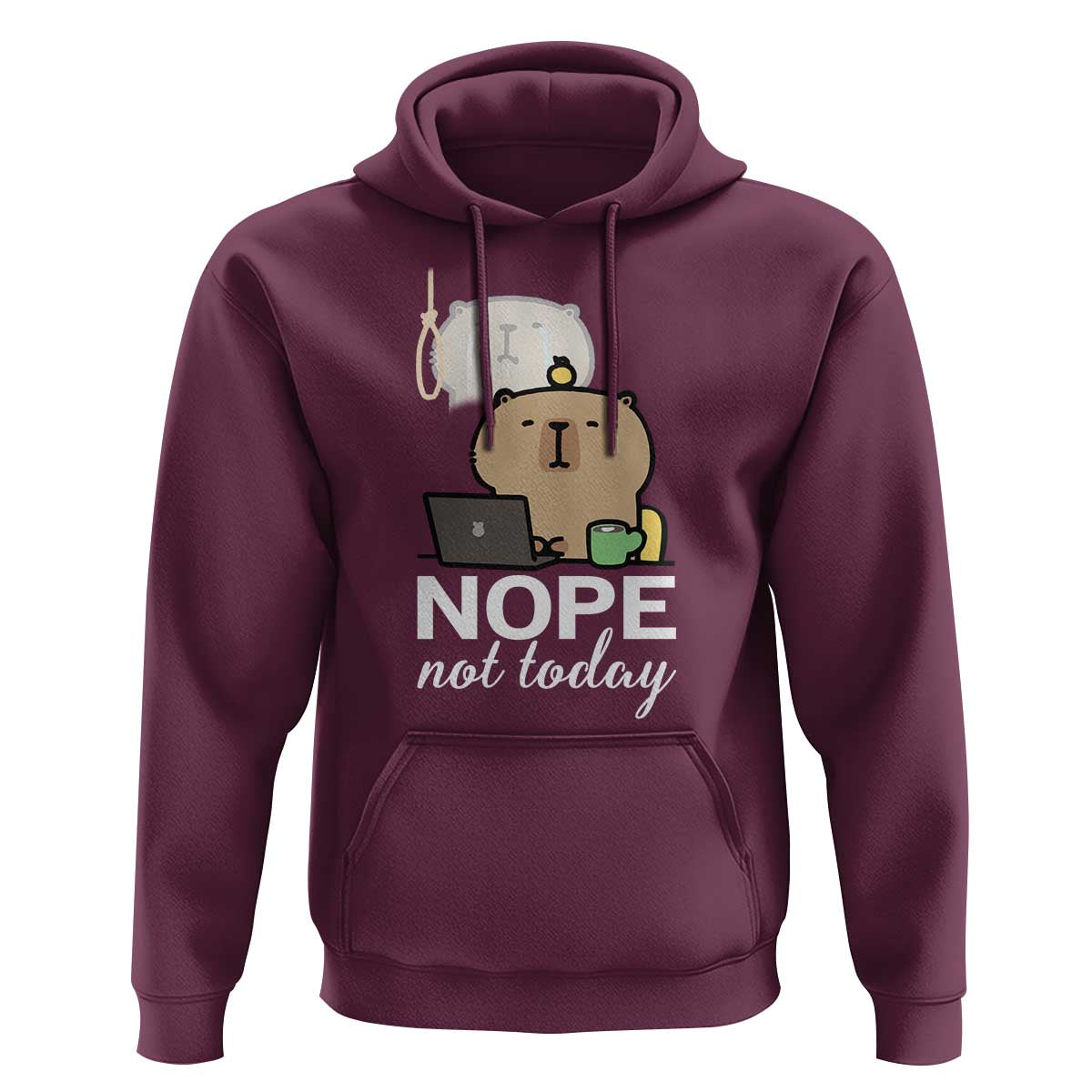 Nope Not Today Hoodie Funny Lazy Capybara Meme - Wonder Print Shop