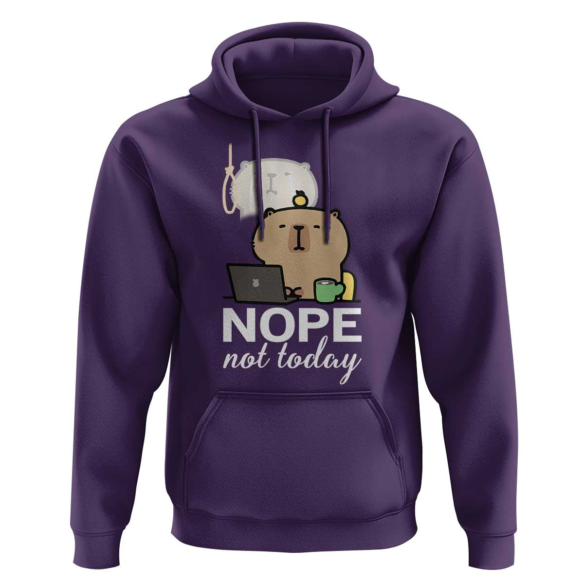 Nope Not Today Hoodie Funny Lazy Capybara Meme - Wonder Print Shop