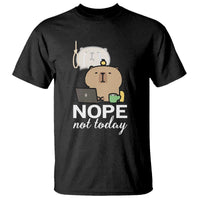 Nope Not Today T Shirt Funny Lazy Capybara Meme - Wonder Print Shop