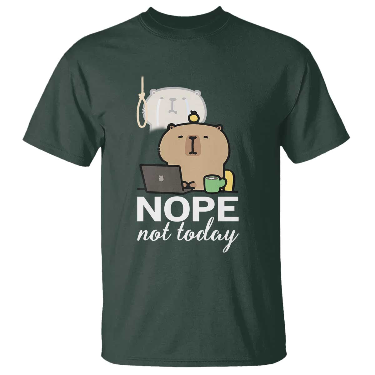 Nope Not Today T Shirt Funny Lazy Capybara Meme - Wonder Print Shop