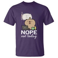 Nope Not Today T Shirt Funny Lazy Capybara Meme - Wonder Print Shop