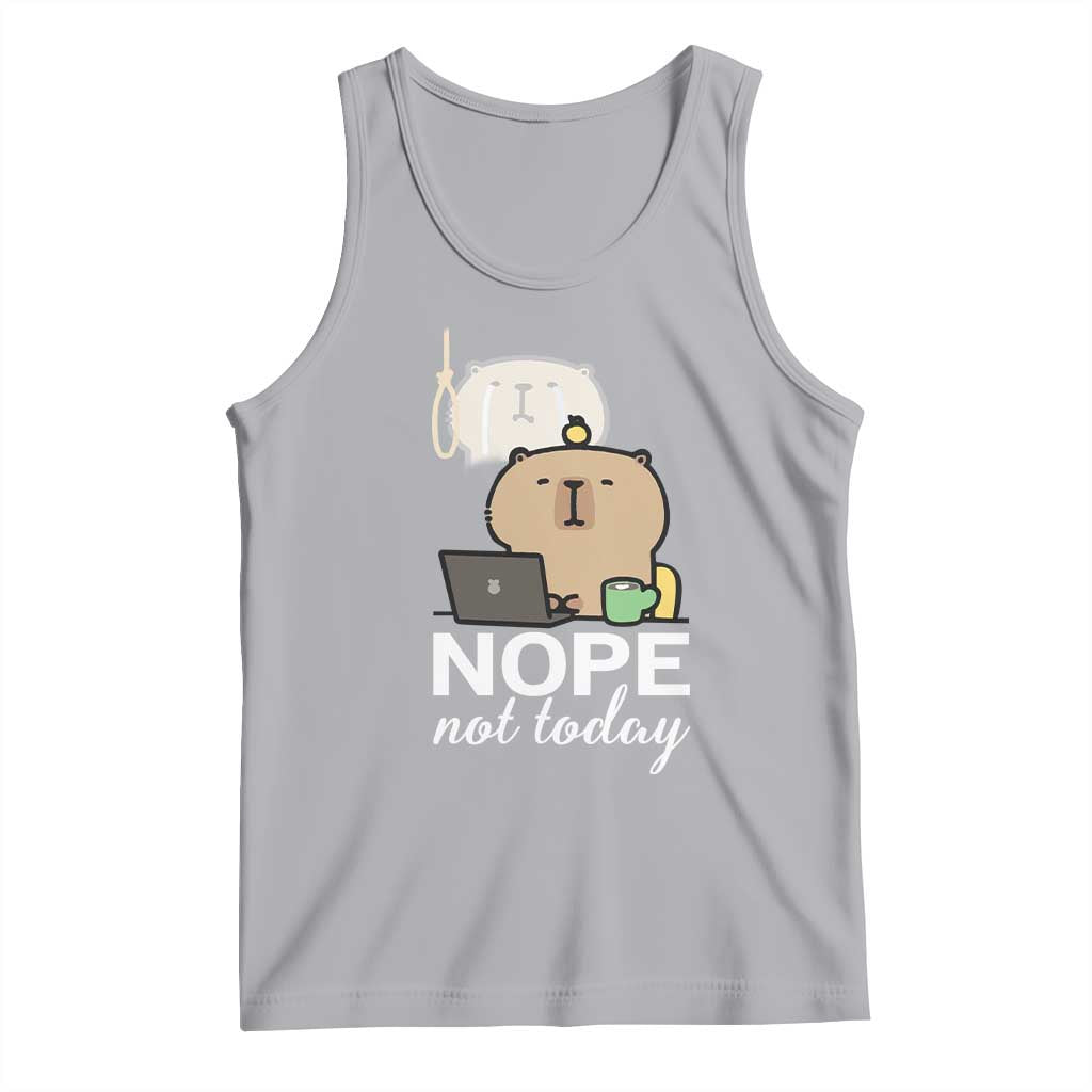 Nope Not Today Tank Top Funny Lazy Capybara Meme - Wonder Print Shop