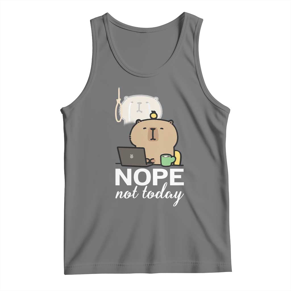 Nope Not Today Tank Top Funny Lazy Capybara Meme - Wonder Print Shop