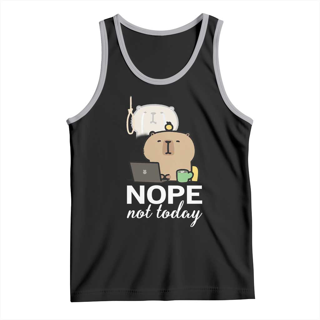 Nope Not Today Tank Top Funny Lazy Capybara Meme - Wonder Print Shop